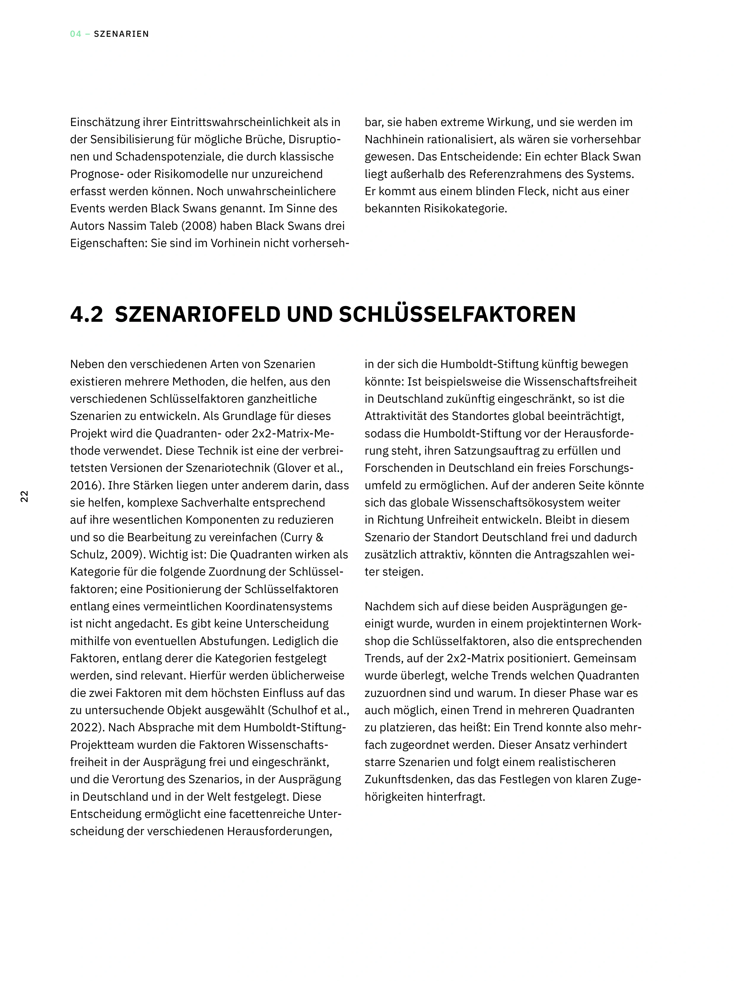 Linke Seite einer aufgeschlagenen Doppelseite der Studie