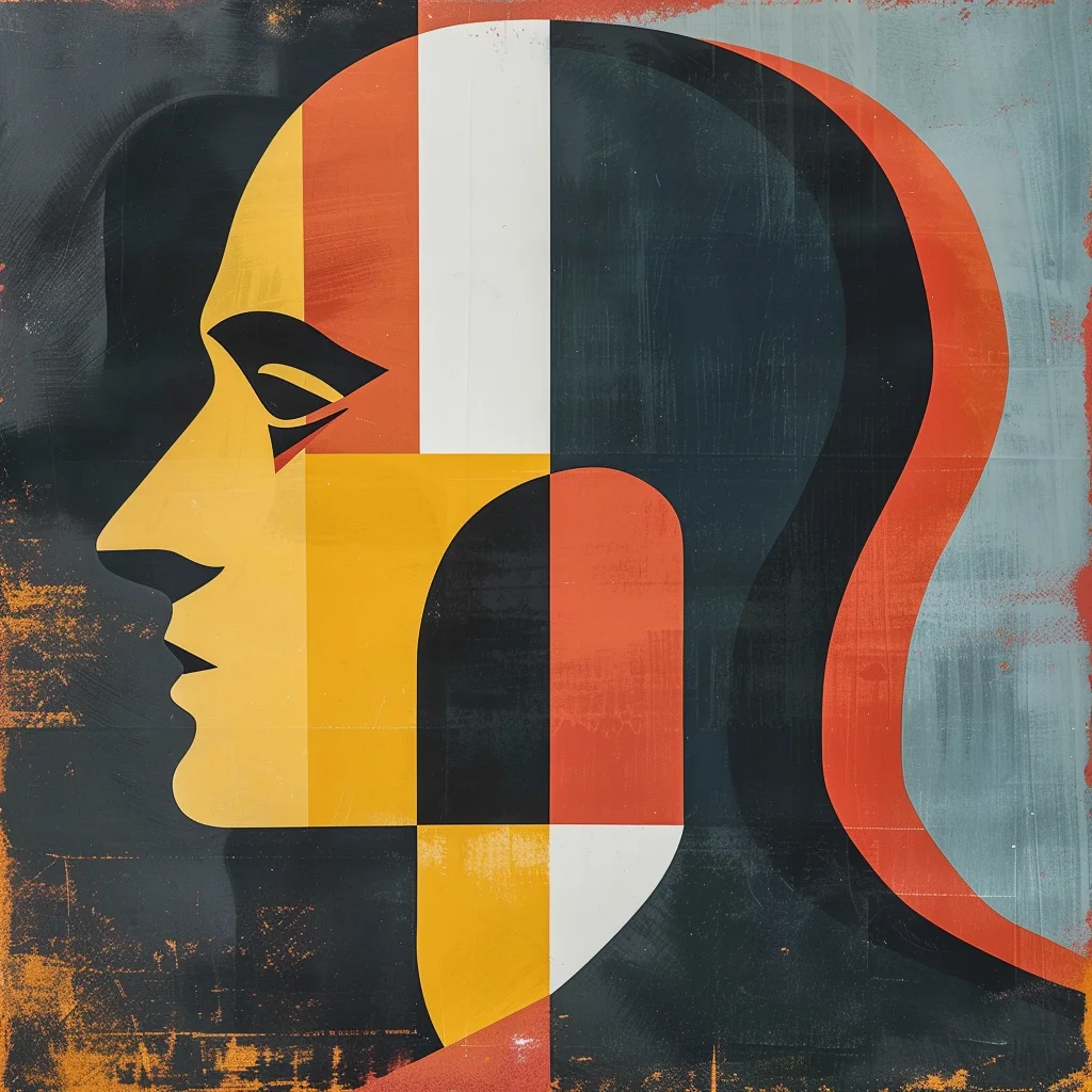 Geometrisches Porträt im Stil der klassischen Moderne