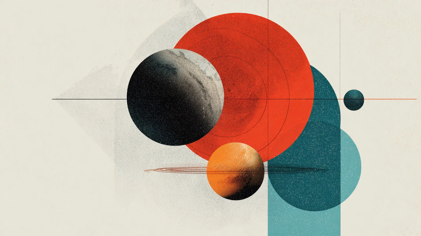 Abstrakte grafische Komposition eines Planetensystems